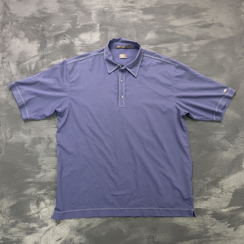 Tiger Woods Nike Fit Dry Polo Shirt Men Large Blue Nike TW Collection‎ Golf